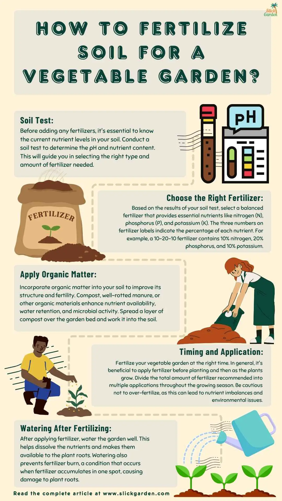 How To Fertilize Soil For A Vegetable Garden infographic